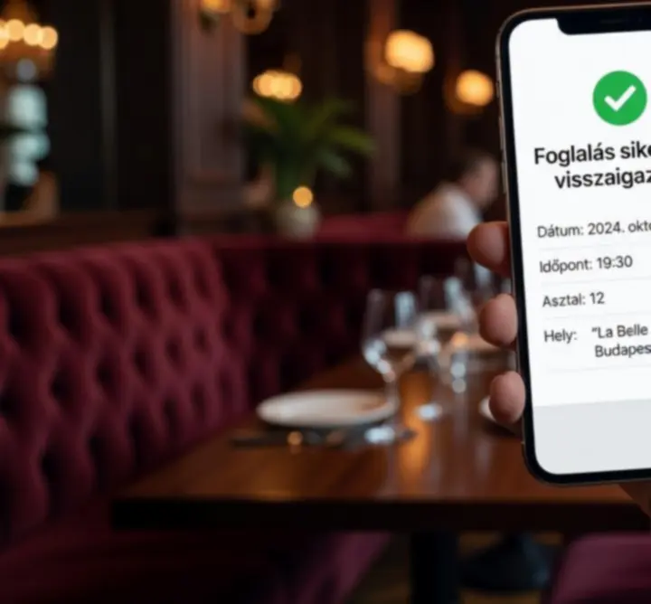 Mobiltelefonon megjelenő foglalás visszaigazolása