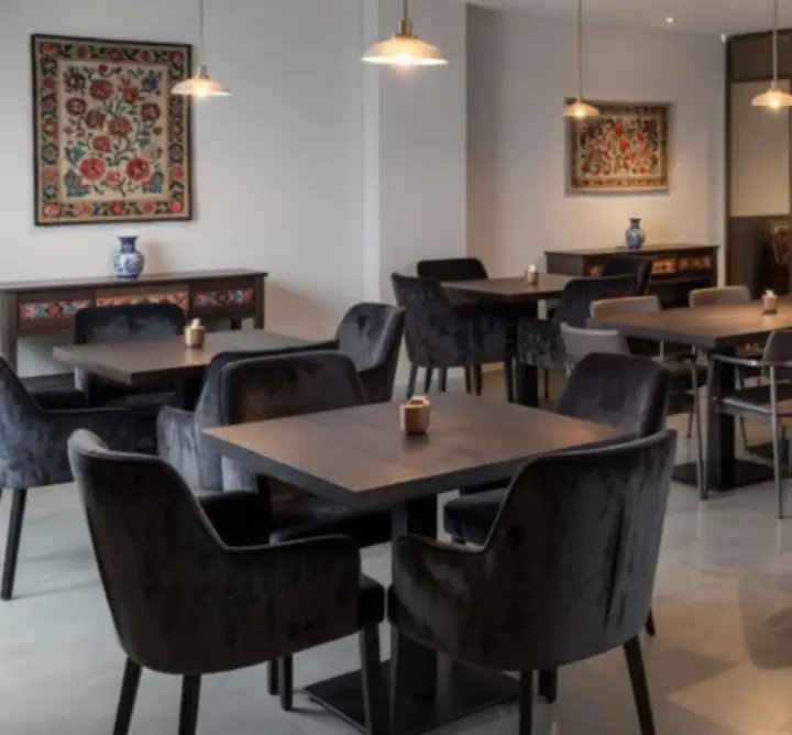 Magyar Lounge Hub éttermi és poker asztal elrendezés illusztráció